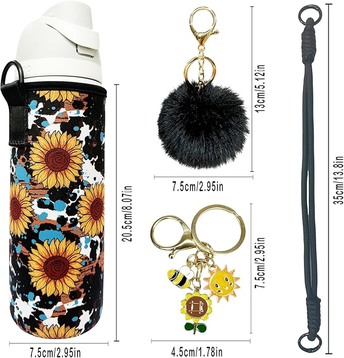 24oz Sleeves Compatible with Owala Sleeve Water Bottle Strap Compatible with Owala Charm Cute Accessories Compatible with Owala FreeSip Stainless Steel 24oz Tritan 25oz Twist 24oz Tumbler