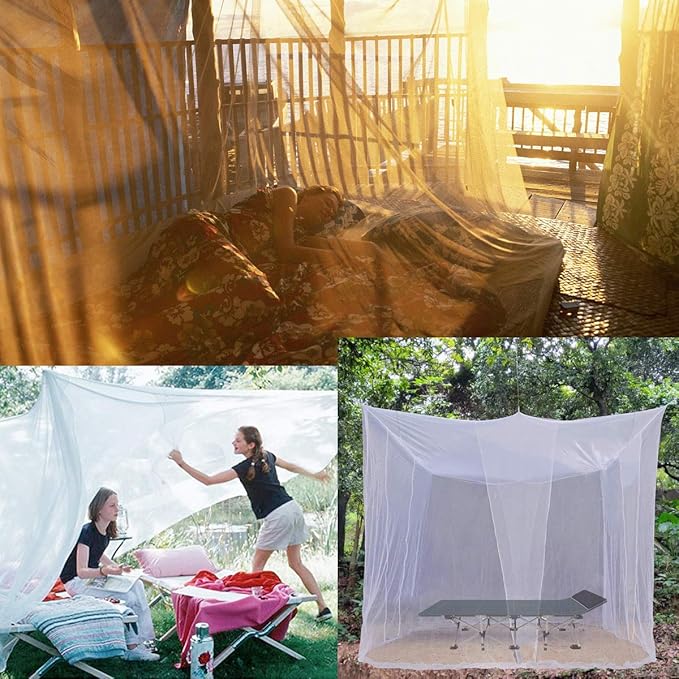 Comtelek Mosquito NET for Bed Canopy, Four Corner Post Curtains Bed Canopy Elegant Mosquito Net Set, Stick Hook &Profession Rope for net, Screen Netting Canopy Curtains, Full/Queen/King/White
