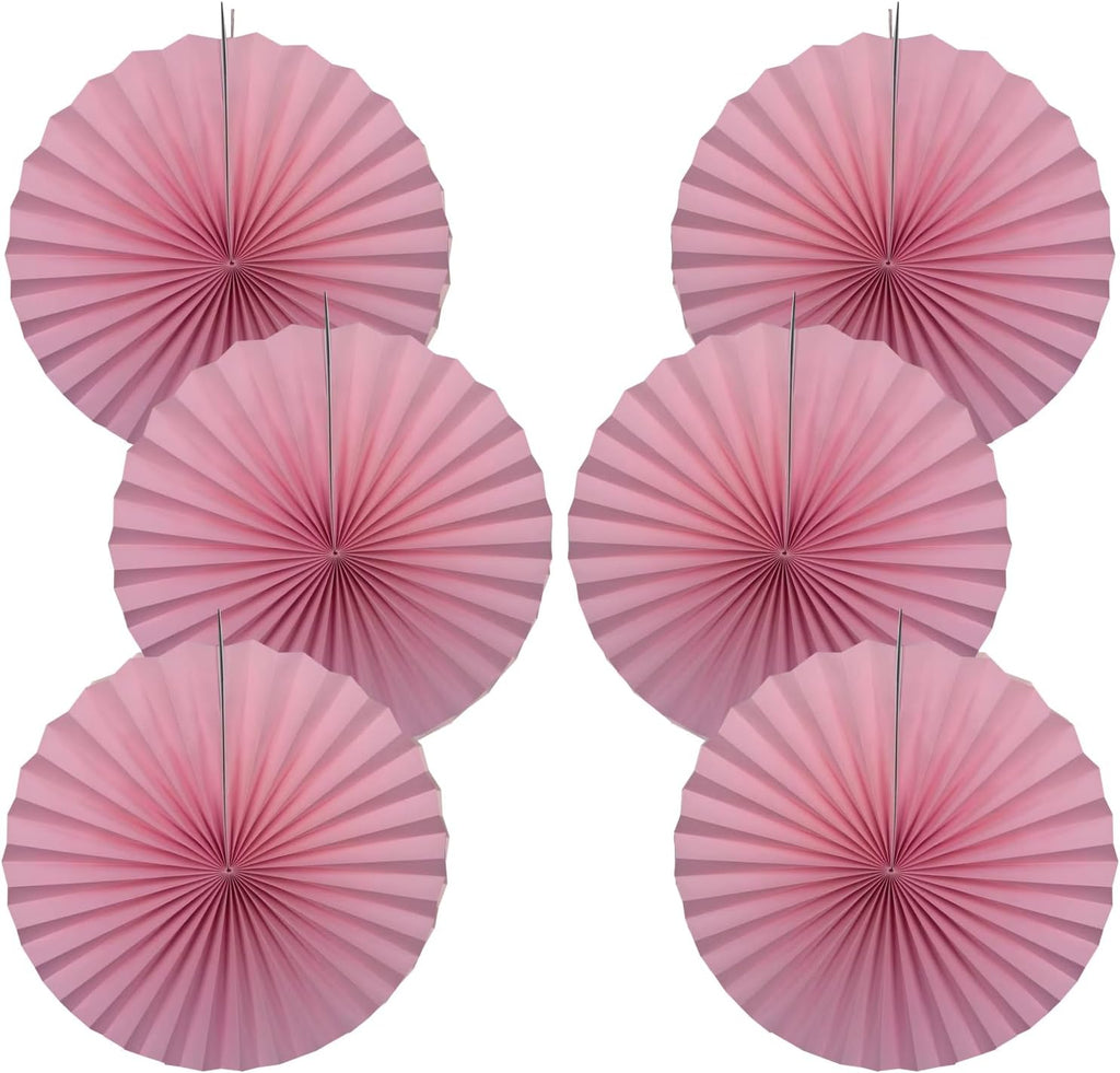 Pink Party Decorations,Pink Paper Decorations for Party,Baby Shower Decorations Party Paper Fans Bulk 16in,Schoolgirl Style Classroom Decor for Party 30 Color DIY Set （Pink）