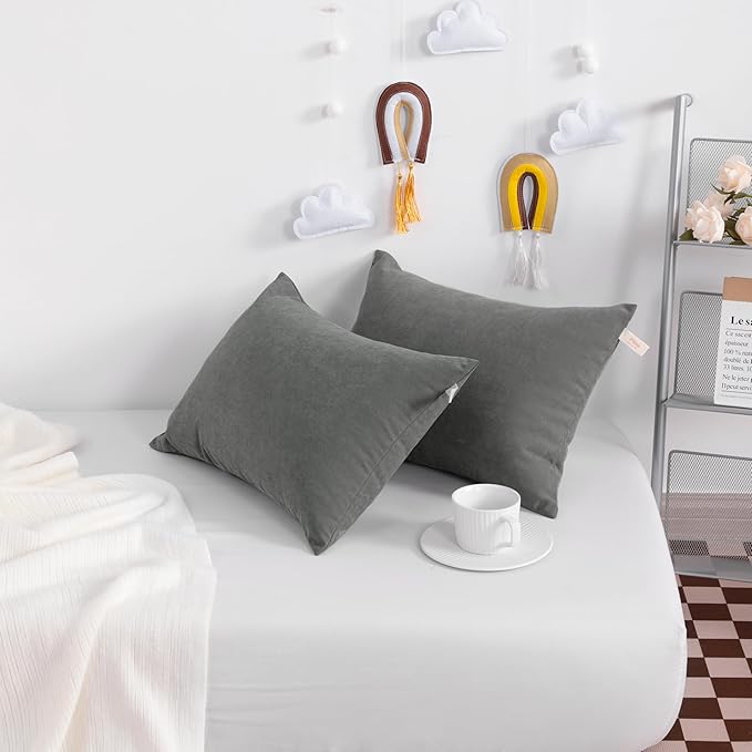 NTBAY Tiny Pillows, Down Alternative 7"x11" Microfiber Mini Pillows for Travel, Pets, Soft Machine Washable Small Pillows for Neck, Wrist, Lumbar and Knee, Dark Grey