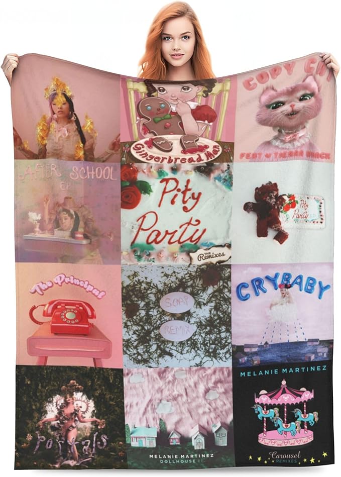 Melanie Merch Martinez Blanket, Melanie Birthday Decorations Martinez Cozy Lightweight Throw for Couch, Sofa, Chair, Bed, Picnic Blanket Gifts for Girl (Melanie Merch Martinez, 80"x60"(Queen))