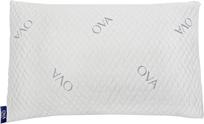 OVA - King Size Tri-blend memory foam hypoallergenic pillow, Cooling cover, Firm or Soft Customizable. Machine washable, 100% Made in The U.S.A. 60 Day Risk free trial! (1 Pack)