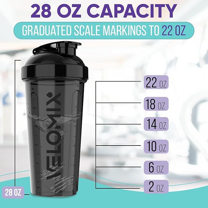 28 OZ Protein Shaker Bottles for Protein Mixes with Wire Whisk - Leak Proof Shaker Cups for Protein Shakes and Pre Workout | Protein Shaker Bottle | Protein Mixer Cup