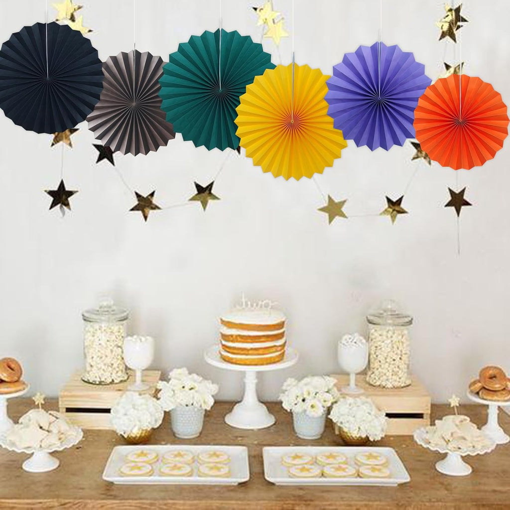 BARTHEW Coffee Party Decorations,Coffee Birthday Decorations,Party Events Accessories,Coffee Themed Party,Friends Party16in Hanging Paper Fans 30 Color DIY Set(Coffee))