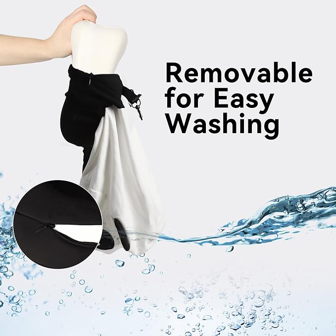 Travel Pillow with Hood for Kids and Adults, Memory Foam Neck Pillow for Airplane, Car, and Train, Hooded Travel Pillow Ergonomic Design, Breathable Fabric, Portable and Compact for Ultimate Comfort