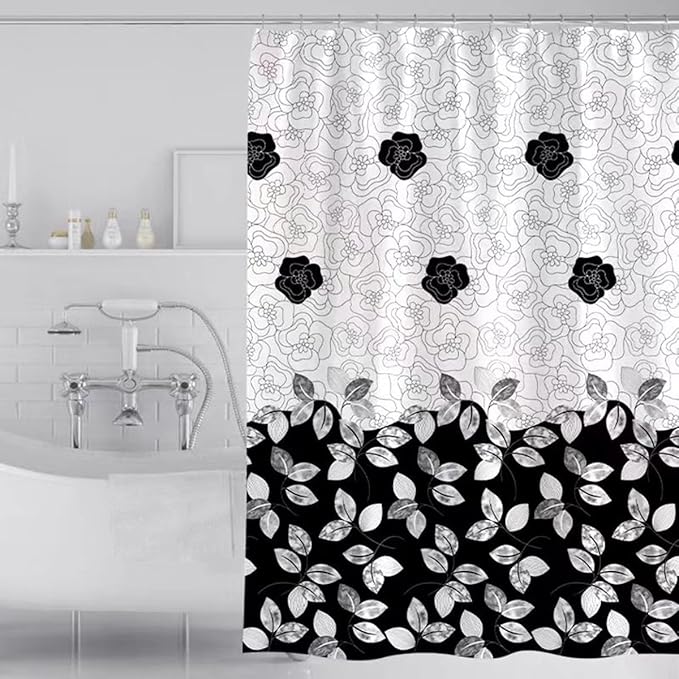 Floral Shower Curtain for Bathroom Decor, 70.8" x 78.7" Waterproof Polyester Fabric Plant Print Shower Curtain Art Bath Curtain with 12 Hooks