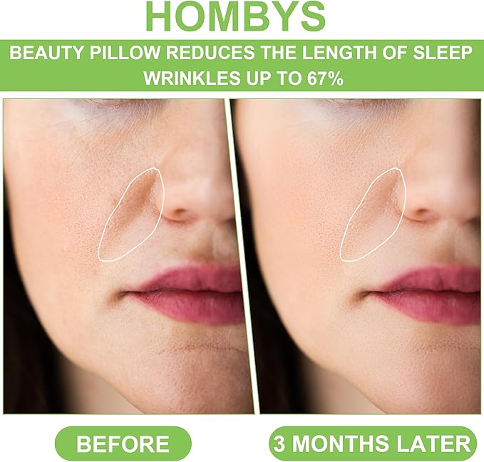 HOMBYS Beauty Pillow for Side Sleepers, Side Sleeper Pillows for Adults,Silky Smooth Satin Bed Pillow,Champagne