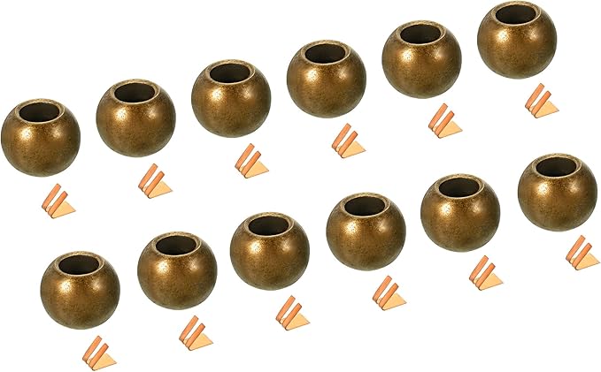 MECCANIXITY Pull Cord Tassels Window Blind Extender Chain Drop Knobs Ball Pull Ends Bronze, for Curtain Blinds Shades Light Ceiling Fan Pull Switch, Pack of 12