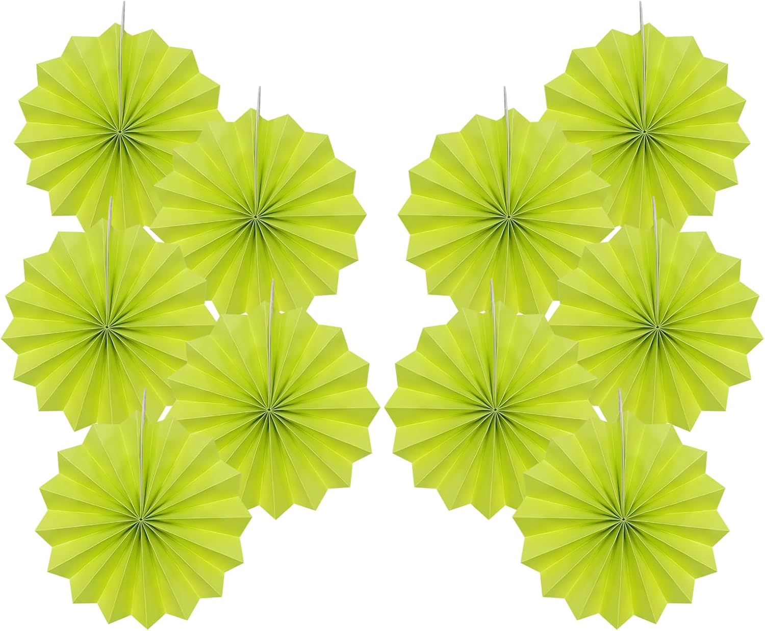 Green Graduation Party Decor,Tropical Party Decorations,Emerald Green Party Decorations,Hawaiian Themed Party Decorations,8in Hanging Paper Fans 30 Color DIY Set (Clear Green)