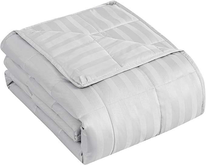 Weighted Blanket for Adult,20lbs Heavy Weighted Blanket 80"x87" Breathable Cooling Summer Blankets, Ultra Soft Cotton Comfort Throw Blanket with Glass Beads for All-Season (Light Grey)