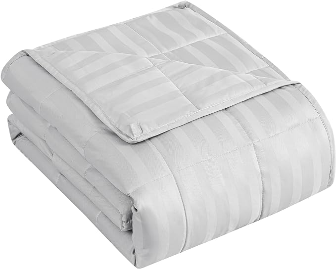 Weighted Blanket for Adult,25lbs Heavy Weighted Blanket 80"x87" Breathable Cooling Summer Blankets, Ultra Soft Cotton Comfort Throw Blanket with Glass Beads for All-Season (Light Grey)