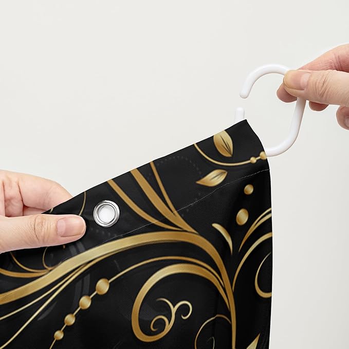 AILONEN Girls Rose Floral Shower Curtain 60" W*72" H for Bathroom, Gold Yellow Flower Butterfly Bathroom Curtain,Women Teen Girls Flower Bath Curtain Polyester Waterproof Bath Curtain with 12 Hooks