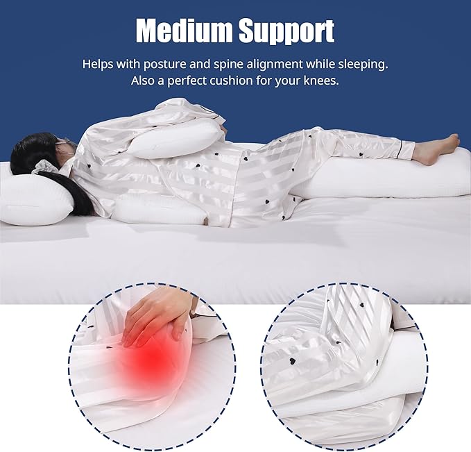 BALAPET Body Pillows for Side Sleeper with Arm Hole, Contour Full Body Pillow for Adults Pregnancy Maternity, Fluffy Hugging Body Pillow for Side Pillow, White Curved Shaped Pillow