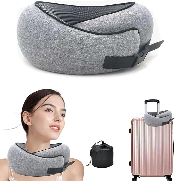 Travel Pillow - 2024 New Travel Neck Pillow, Memory Foam Travel Pillow, Memory Foam Travel Neck Pillow for Airplanes, Travel Neck Pillow, Foam Travel Pillow (Buckle Style)