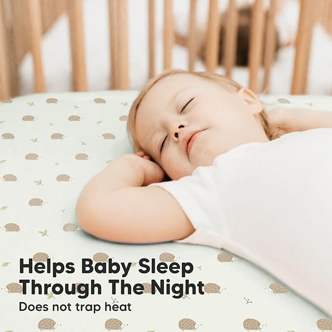 2-Pack Crib Sheets for Boys,Girls - Viscose Derived from Bamboo Fitted Crib Sheet, Organic Baby Crib Sheets, Crib Mattress Sheet,Toddler Bed Sheets,Baby Sheets for Crib Fitted Sheets(Nibbles/Bruce)