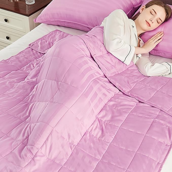 Weighted Blanket (36"x48" 5lbs) Weighted Blanket Cooling Blanket for Sleeping,Throw Size Breathable Blanket with Premium Glass Bead(Rose Pink)