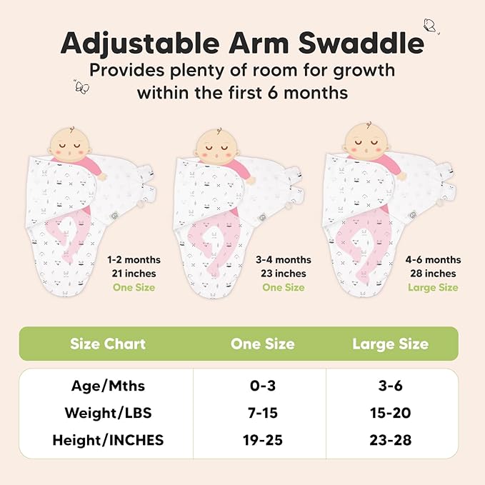 3-Pack Organic Baby Swaddle Sleep Sacks - Newborn Swaddle Sack, Ergonomic Baby Swaddles 0-6 Months, Swaddles for Newborns, Baby Sleep Sack, Baby Swaddle Blanket Wrap,Baby Essentials (Nordic,L)
