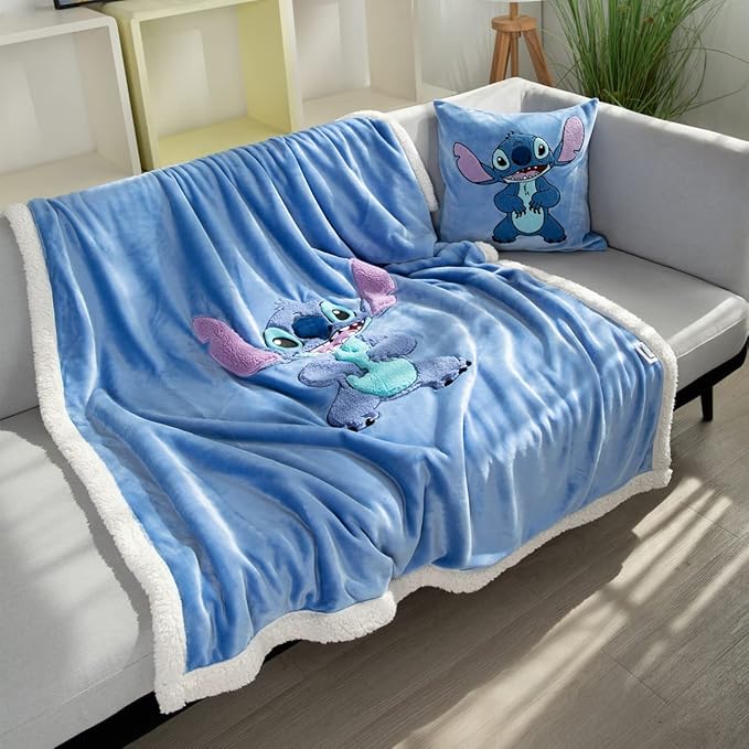 COSUSKET Kids Throw Blanket, 3D Cartoon Embroidery Sherpa Blanket Boys Girls Gifts