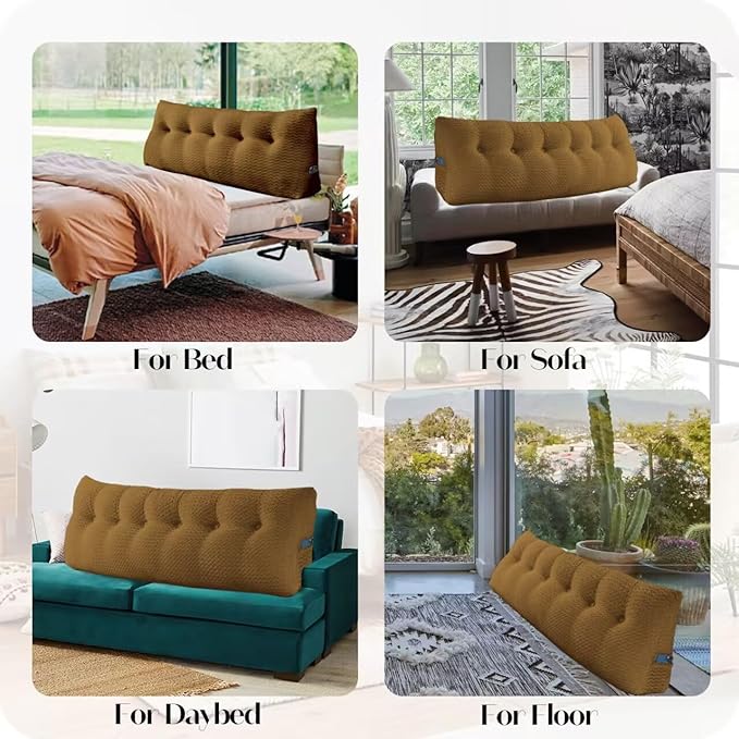 Large Bolster Triangular Headboard Wedge Backrest Positioning Support Bed Rest Reading Pillows Headboard Wedge Pillows for Day Bed Bunk Bed with Removable Cover
