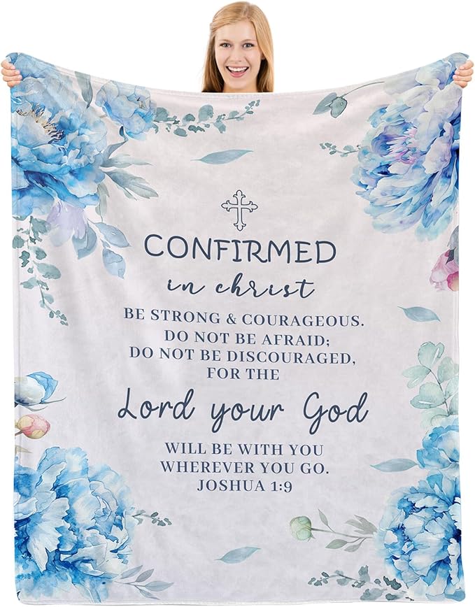 Confirmation Gifts for Teen Girls, Confirmation Gifts for Girls, Confirmation Gifts for Teenage Girl, Confirmation Gifts for Catholic, Confirmation Decorations Throw Blanket 60x80 in