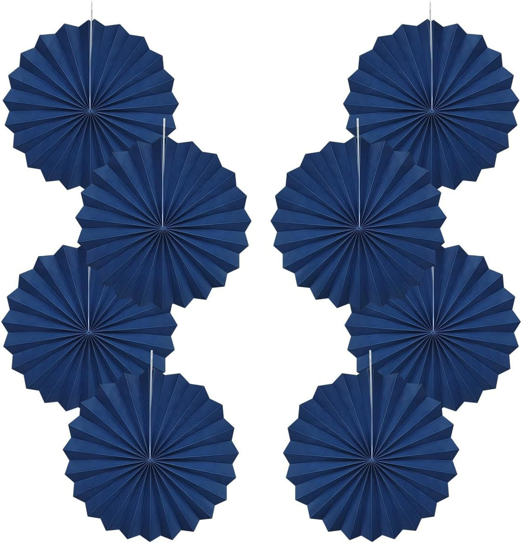 Blue Party Decorations,Blueberry Party Decorations Decorations Party Paper Fans Bulk 12in,Graduation Decoration Classroom Decor, Western Themed Party Decorations 30 Color DIY Set （Deep Blue）