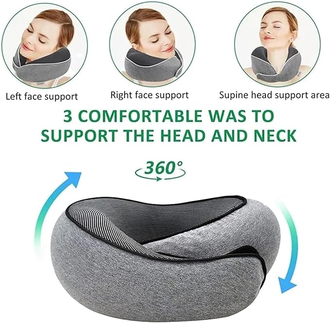 Travel Pillows for Airplanes,2024 New Travel Pillow,Travel Neck Pillow Neck Pillow Airplane Memory Foam Travel Pillow Neck Pillow for Traveling Suitable for Airplanes,Offices and Cars（Black）