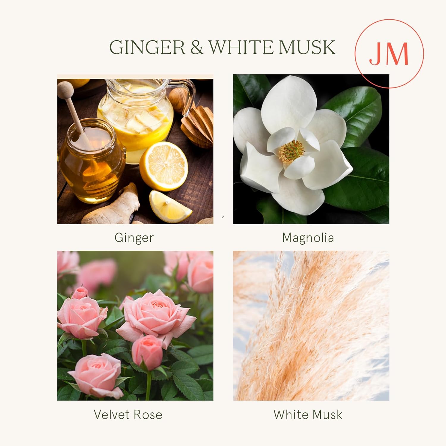 LA JOLIE MUSE Fall Candle | Ginger & White Musk Candle – Ginger, Lemongrass & Musk | 19 oz Wooden Wick | Natural Soy Wax | 90 Hours Clean Burn | Gift-Ready for Fall Transitions| Seasonal Home Décor