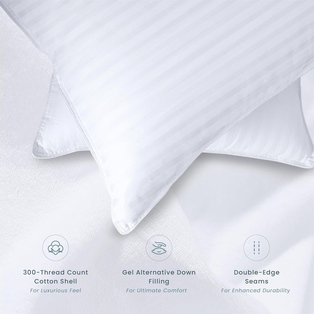 Threadmill Soft Bed Pillows King Size Set of 2 | Down Alternative Cooling Soft Pillows for Sleeping | 20 x 36 Hotel, King Size Pillows 2 Pack for Back, Stomach or Side Sleepers