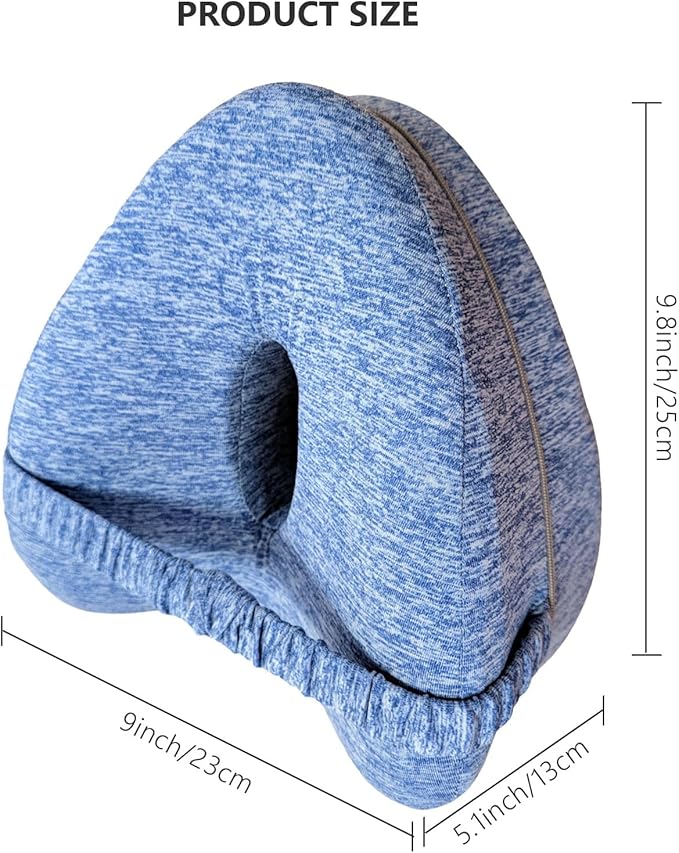 Leg & Knee Memory Foam Support Pillow for Side Sleepers,Soothing Relief for Sciatica Relieves Hip Back Pain,Removable and Washable (Blue)