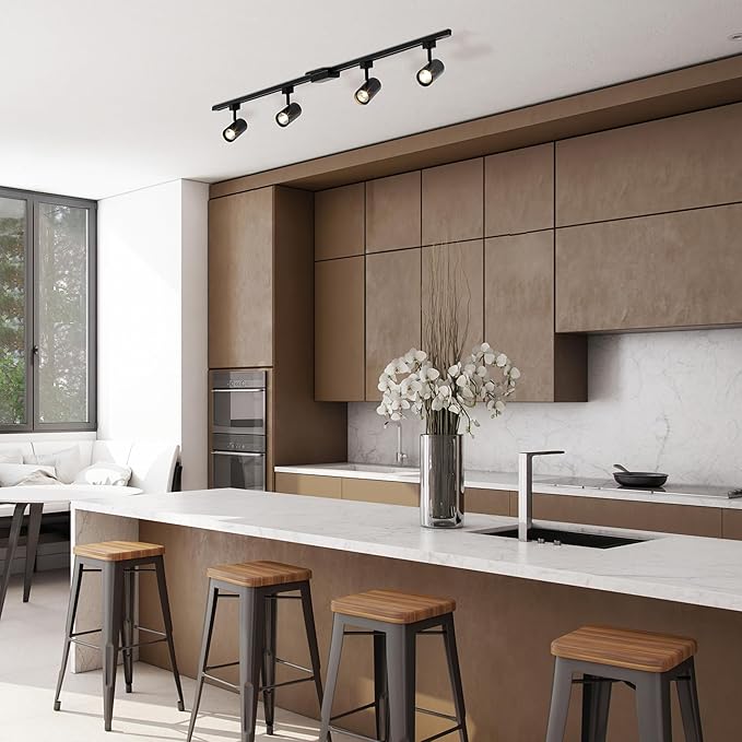 Globe Electric 59738 Tribeca 4-Light 56" Track Lighting Kit, Matte Black, Bulb Not Included