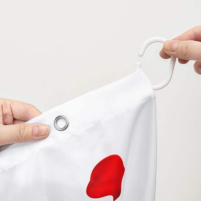 AILONEN Rose Flower Shower Curtain for Bathroom,Red Rose Bathroom Curtain for Girls Women,Romantic Flower Bath Curtain 60" W*72" H Polyester Waterproof Bathroom Curtain with 12 Hooks