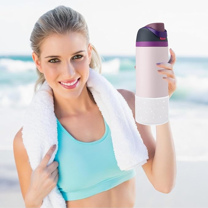 2PCS Silicone Water Bottle Boot for Owala 24oz 32oz 40oz,Anti-Slip Protective Sleeve Bottom Bumper Protector for FreeSip, Twist, and Flip Water Bottles