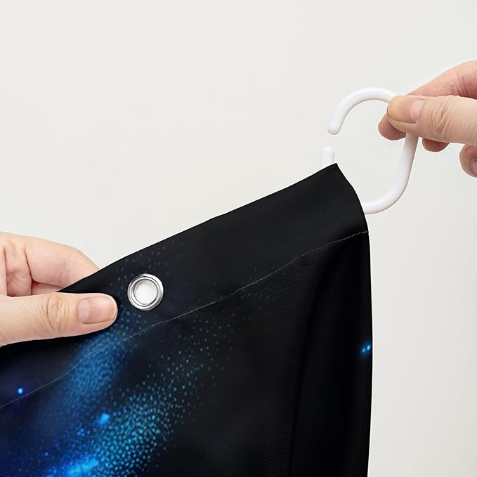 AILONEN Sugar Skull Shower Curtain,Blue Rose Flower Skull Bath Curtain,3D Printed Fire Skull Waterproof Curtain,Galaxy Butterfly Shower Curtain for Bathroom 72" W x 96" H