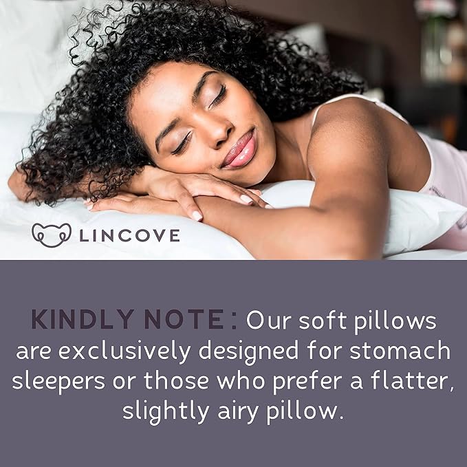 Lincove Signature 100% Natural Canadian White Down Luxury Sleeping Pillow - 800 Fill Power, 500 Thread Count Cotton Shell, Made in Canada, King - Soft, 1 Pack