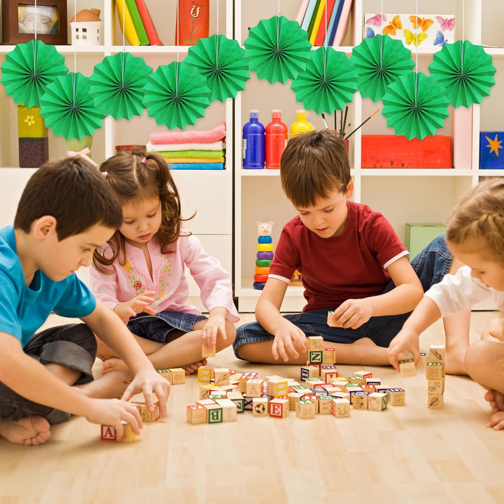 Green Party Decorations,Green Paper Decorations for Party,Tennis Party Decorations Party Paper Fans Bulk 8in,Graduation Decoration Classroom Decor,St Patrick's Day Decortions 30 Color DIY Set （Green）