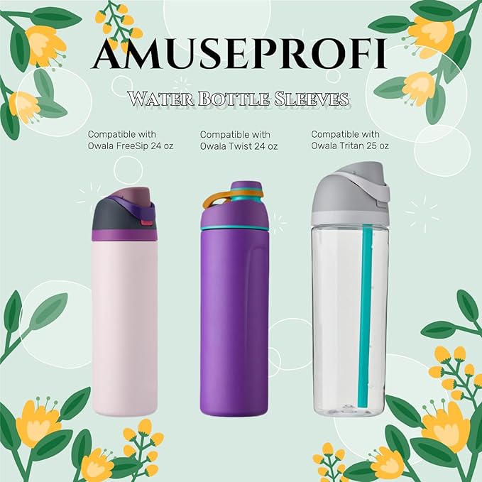 24oz Sleeves Compatible with Owala Sleeve Water Bottle Strap Compatible with Owala Charm Cute Accessories Compatible with Owala FreeSip Stainless Steel 24oz Tritan 25oz Twist 24oz Tumbler