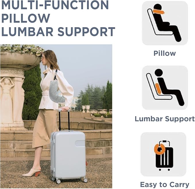 Stuffable Travel Pillow Neck Pillow Velvet Luggage Pillow Case Cover for Extra Luggage with Adjustable Neck Size