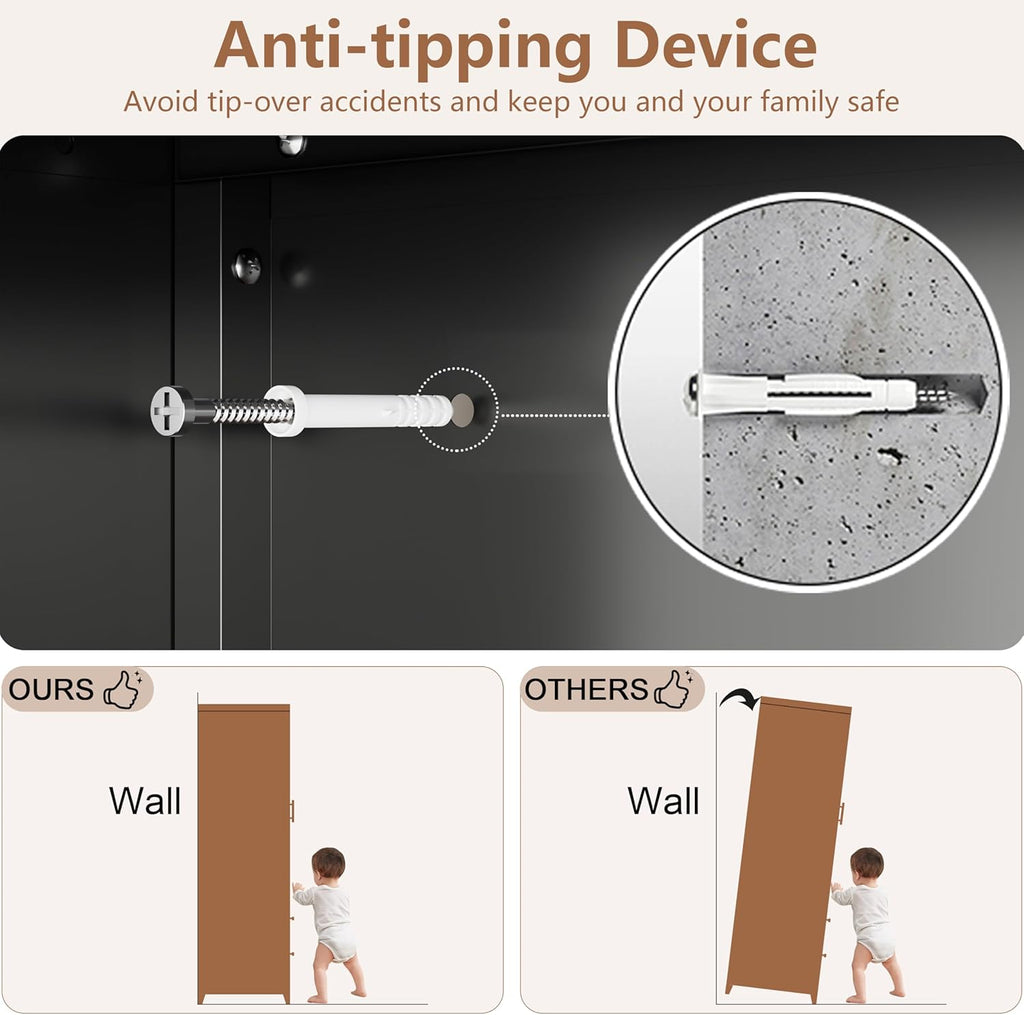 Kitchen Pantry Cabinet, 75" Tall Metal Pantry Cabinet with Two Drawers, Food Cupboards with Doors and Shelves, Freestanding Storage Cabinets for Dining, Living Room, Black, Assembly Required