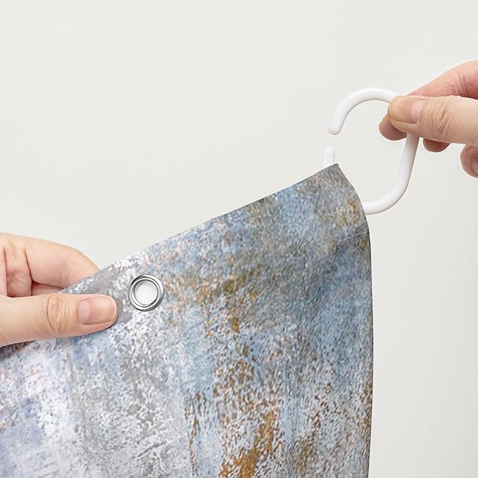 AILONEN Blue Rose Shower Curtain for Girls 3D Rose Water Droplet Retro Bathroom Decor,Modern Rose Flower Couple Lover Women Bath Curtain 72" W*72" H Polyester Waterproof Bathroom Curtain with Hooks