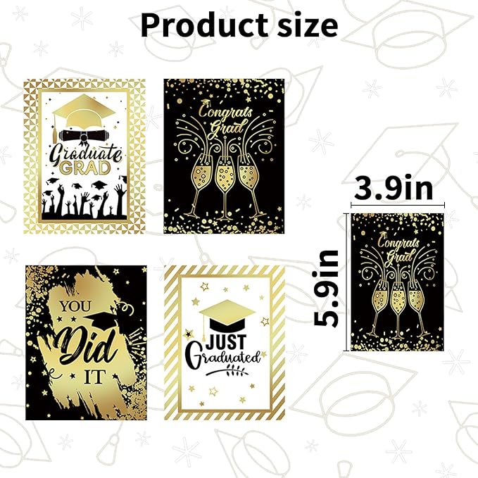 24Pcs Graduation Gift Wine Labels Congrats Grad Wine Bottle Stickers Graduation Party Waterproof Wine Bottle Decoration Cover for College Congrats Graduation Party Decorations, 4 Design