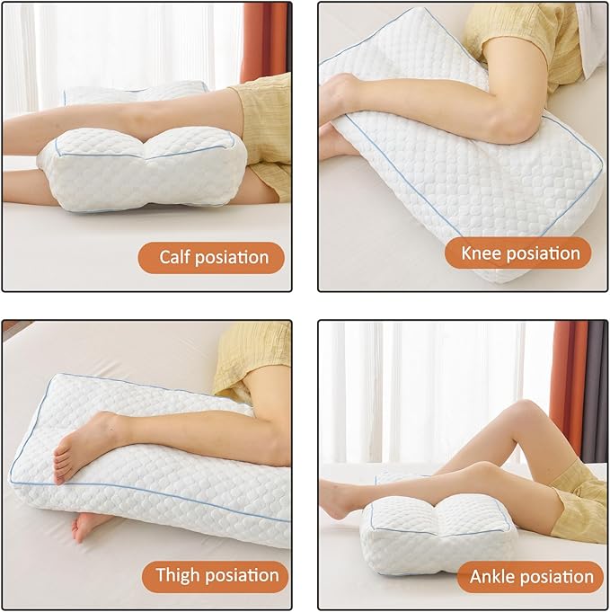 Gehannah Foam Knee Pillow for Side Sleeper, 5.5" Leg Pillow, Separates Legs for Aligns Spine, Relief Lower Back Pain, and Support for Pregnancy