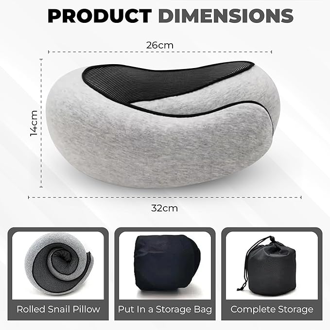 Airplane Travel Neck Pillow, Memory Foam Airplane Travel Pillow, 360 Degree Comfort and Breathability, Washable Modal Cover.Travel Neck Pillow for Airplane, Neck Pillow Airplane (Black)
