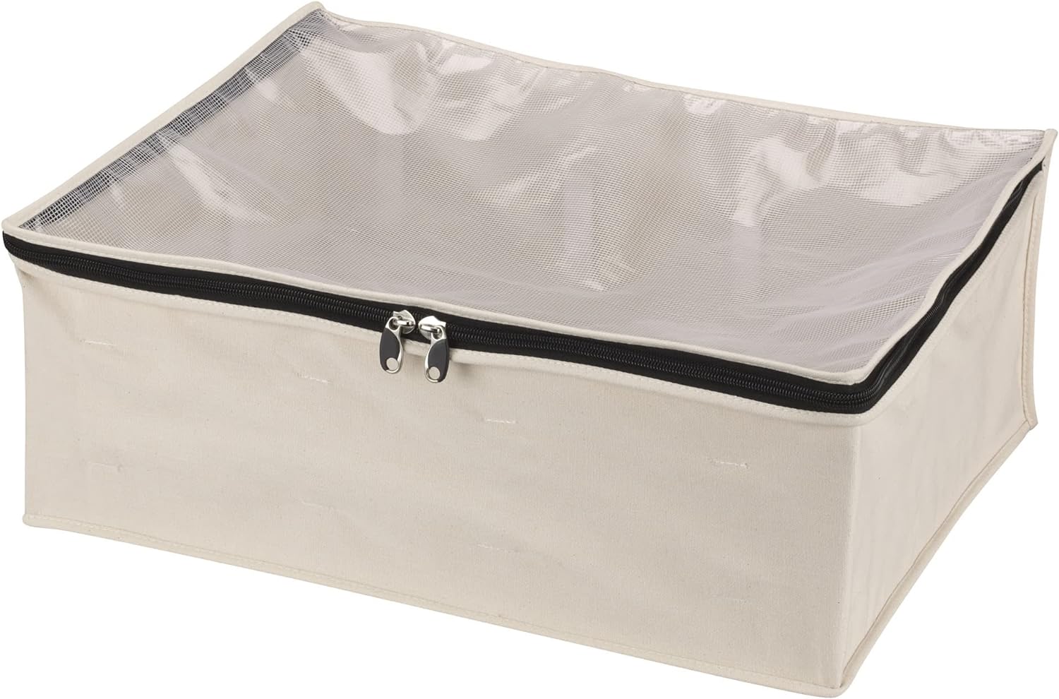 Household Essentials 3364-1 Cotton Canvas Blanket Storage Bags | Natural, Off-White