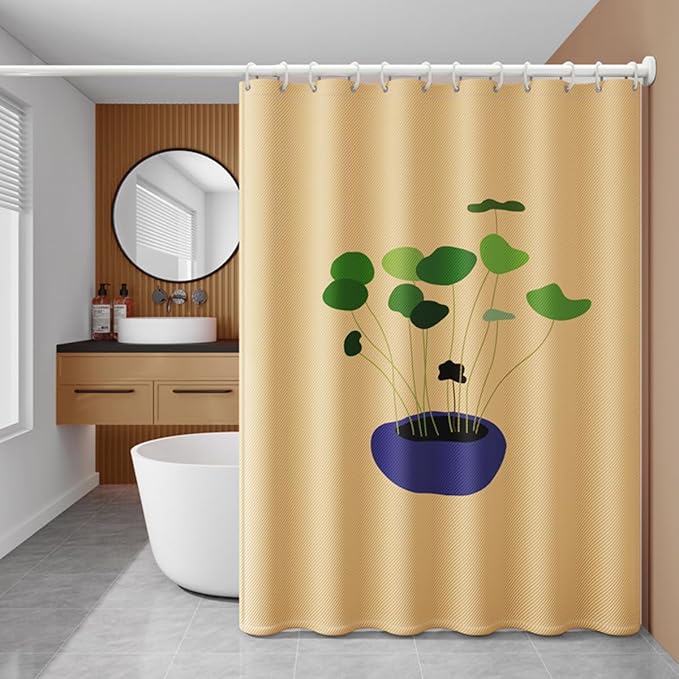 Shower Curtain for Bathroom Decor, Green Plants Print 70.8" x 78.7" Waterproof Polyester Fabric Plant Shower Curtain Art Bath Curtain with 12 Hooks