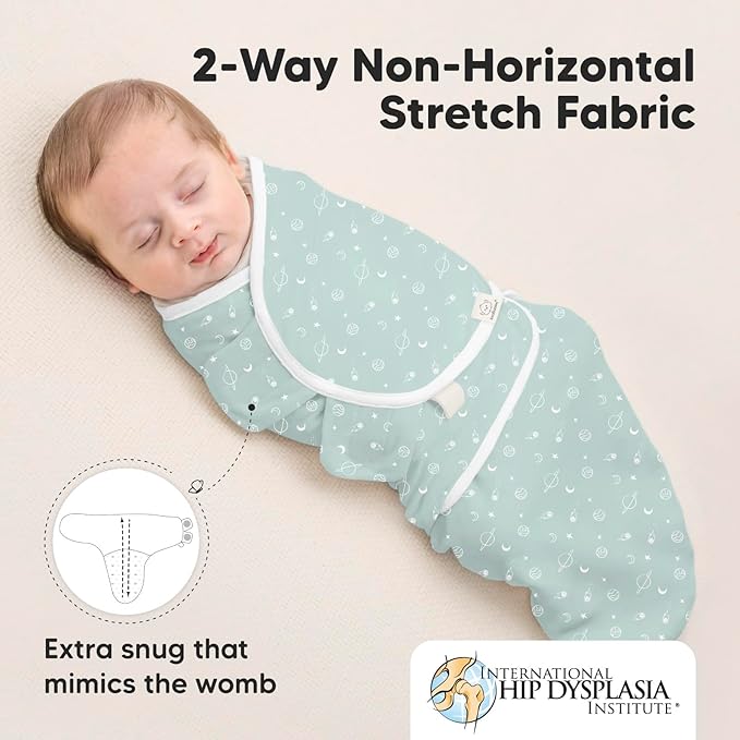 3-Pack Organic Baby Swaddle Sleep Sacks - Newborn Swaddle Sack, Ergonomic Baby Swaddles 0-3 Months, Swaddles for Newborns, Baby Sleep Sack, Baby Swaddle Blanket Wrap, Baby Essentials (Galaxy)