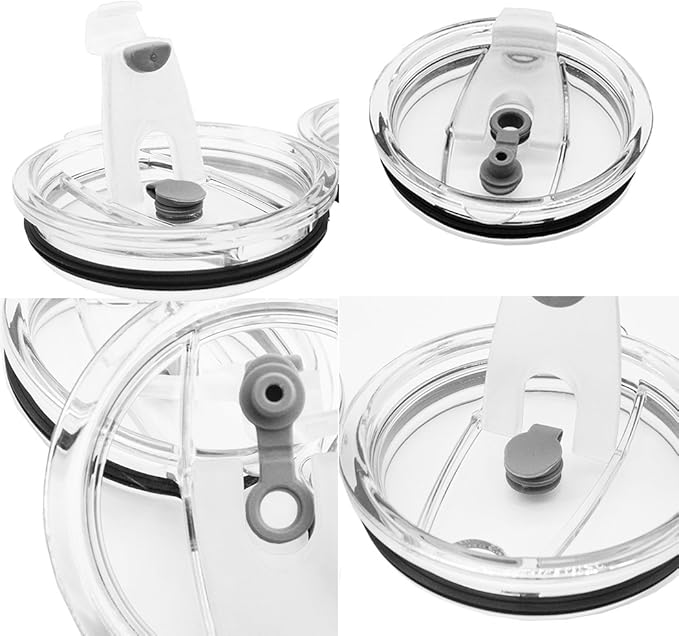 3 Packs Lids for 20oz Tumblers, CNYMANY Spill-proof Splash Resistant Straw-friendly Cover for Old Style Rtic, Ozark Trail 20 oz. Cups - Gray