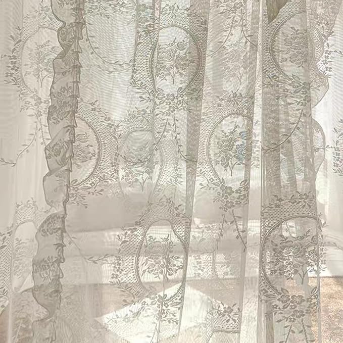 Elegant Lace Princess 4 Corner Post Mosquito Net Romantic for Girls Women Bed Curtain Canopy for Adult Wedding Bedroom Kids Rooms Decoration (Color-A, Queen)