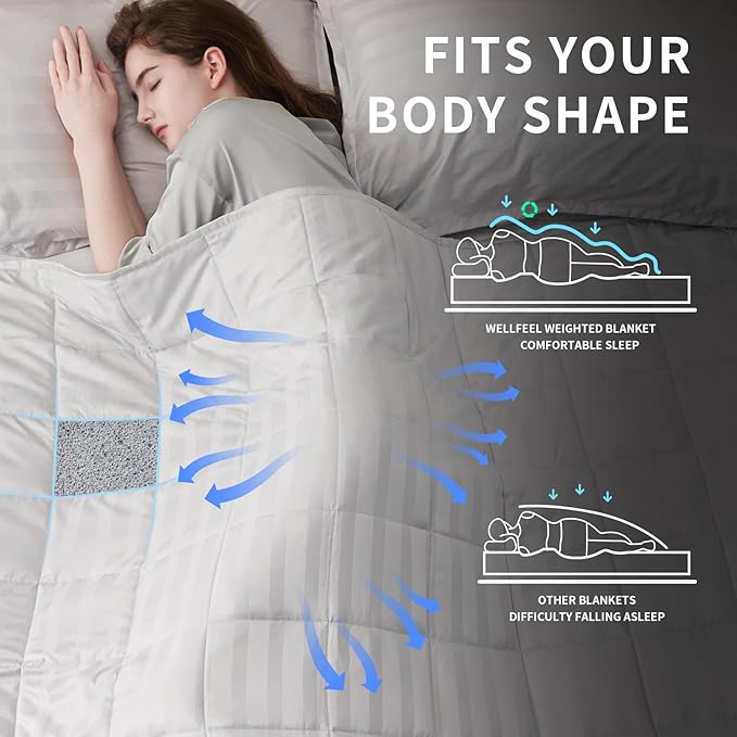 Weighted Blanket,10lbs Heavy Weighted Blanket 40"x60" Breathable Cooling Blanket, Summer Blankets Ultra Soft Comfort Blanket with Glass Beads for All-Season (White)