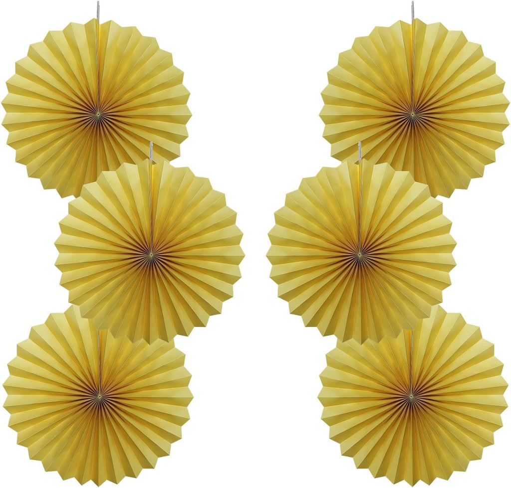 Yellow Birthday Decorations,DIY Yellow Paper Fans Hanging Decoration ,Party Supplies Party Fans 16in, Wedding Graduation Events Accessories 30 Color DIY Set （Yellow）