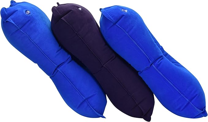 3 Pieces Inflatable Travel Pillow for Camping, Home Office Sleeping Pillow, Head Neck Lumbar Support, Ultralight Portable Compact and Soft, Airplane car Hiking Backpacking Trip Pillow